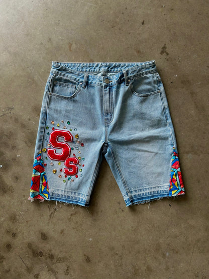 “Crowned Jewel” Flared Jorts